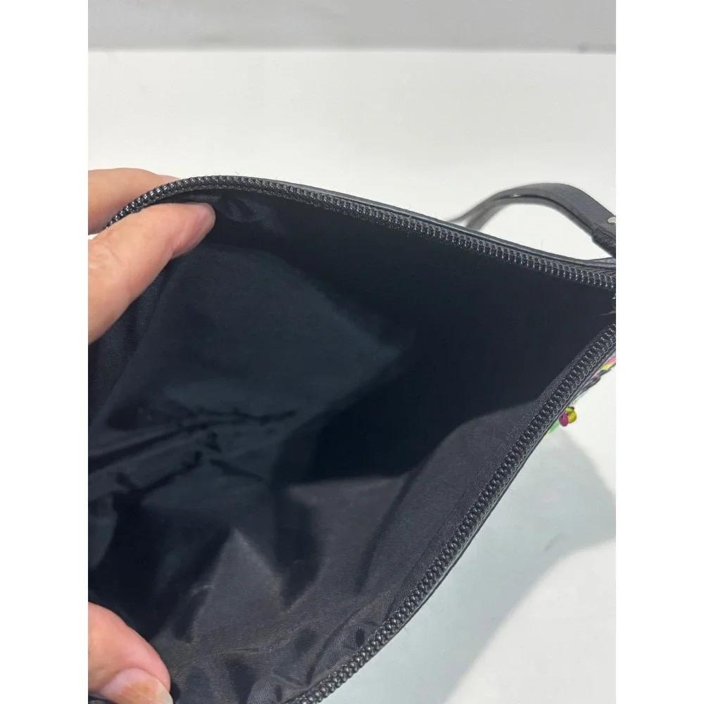 Victoria's Secret Makeup Bag Women OS Multi Rainbow Sequin Zip Pouch Clutch
